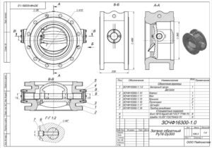 Cast iron swing check valve 19ч24бр Dn300 Pn1,6